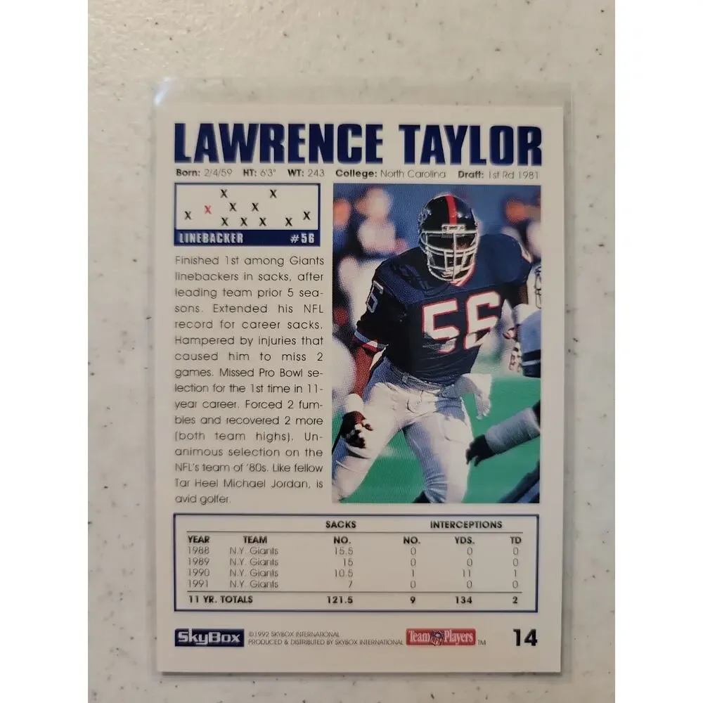 Lawrence Taylor 1992 Skybox Impact #14 - New York Giants - NFL - Fresh Pull